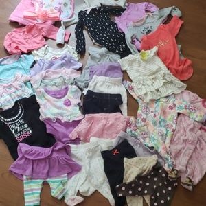 33 piece newborn infant baby girl clothes/lot